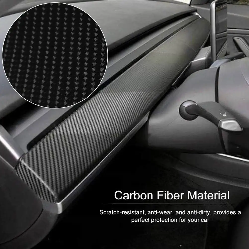 2 шт. 3D 5D Автомобильный интерьер приборной панели обёрточная бумага Набор наклеек углеродного волокна виниловые наклейки-покрытие пузырь бесплатно для Tesla модель 3