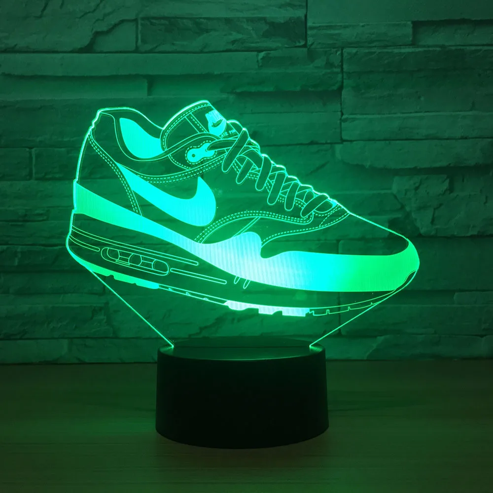 3D Led Touch Switch Shoes Shape Night Light For Sports Fans Creative Desk Lamp Bedroom Usb Atmosphe