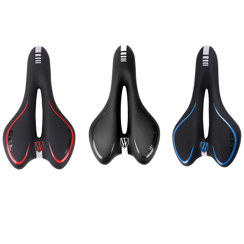 

3 Colors GEL Reflective Shock Absorbing Hollow Bicycle Saddle PVC fabric Soft Mtb Road Mountain Bike Seat Bicycle Accessories