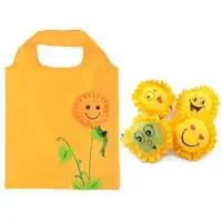 Innovative Vegetable Fruit Green Bag Portable Folding Shopping Bag Cute Storage Reusable Grocery Tote Eco-friendly Organizer Bag - Color: Sunflower