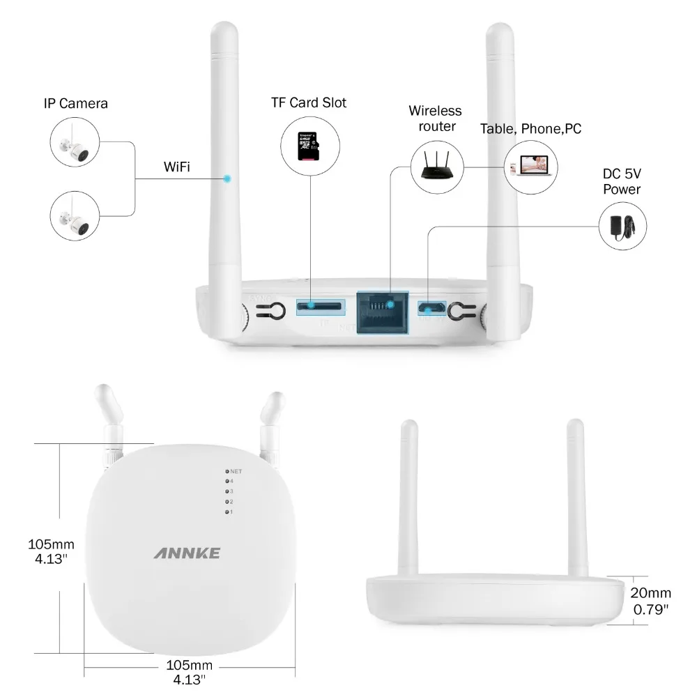 ANNKE RU 4CH 1080P Беспроводная CCTV камера система Wi-Fi мини NVR комплект видеонаблюдения беспроводная IP Камера PIR SD карта Запись