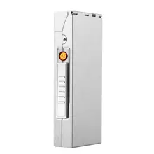 Metal women's Slim cigarette case windproof electronic cigarette lighte Cigarette Box with rechargeable USB Lighter DH7710 Metal women's Slim cigarette case windproof electronic cigarette lighte Cigarette Box with rechargeable USB Lighter DH7710