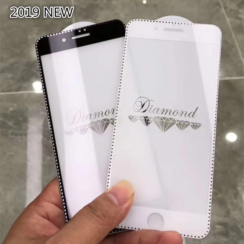  Diamant Schutzhülle Gehärtetem Glas Auf Die Für iPhone 6 6 S 7 8 Plus Glas Screen Protector überzug