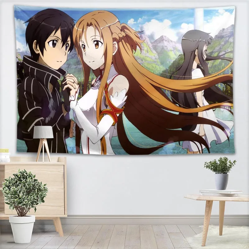 السيف الفن على الانترنت قماش مزخرف جداري عهدك نمط اليوغا كنبة مكتب مفرش منقوش للأطفال غرفة كلية المسكن الديكور