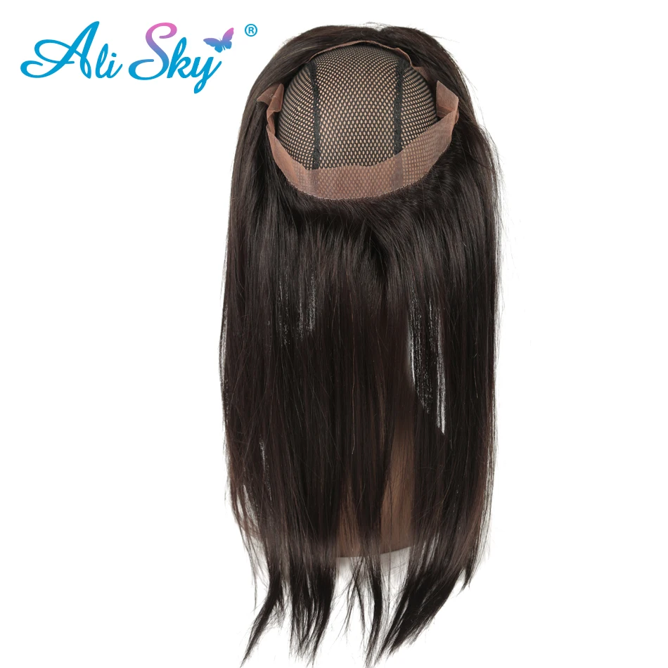 Ali Sky Malaysian Straight Hair 360 Lace Frontal 10