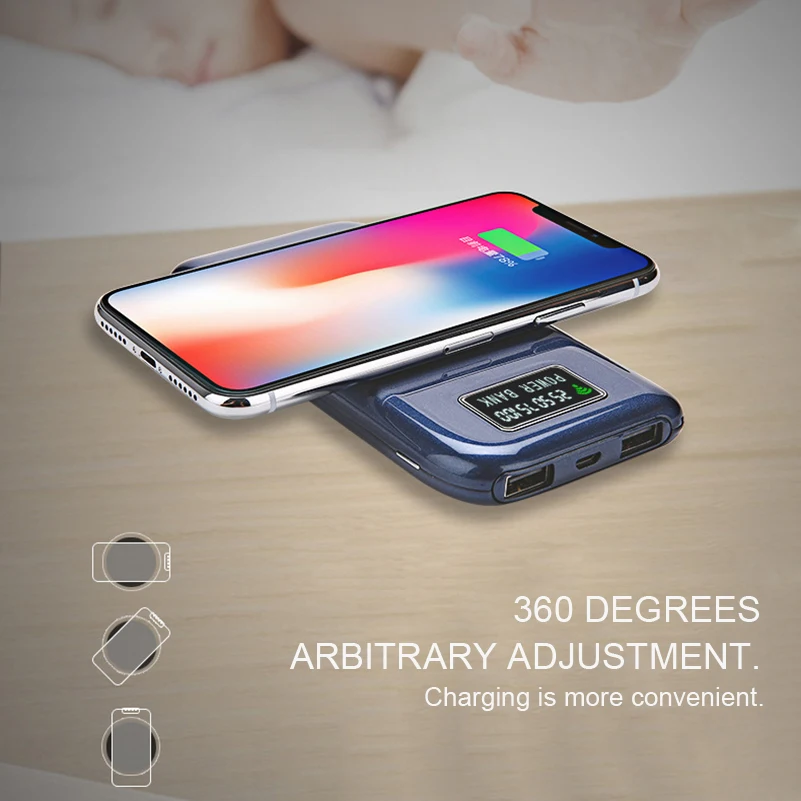 Tollcuudda 10000mAh Portable Power Bank Dual USB External Battery Poverbank For Xiaomi Qi Wireless Charging Pad Wireless Charger Tollcuudda 10000mAh Portable Power Bank Dual USB External Battery Poverbank For Xiaomi Qi Wireless Charging Pad Wireless Charger