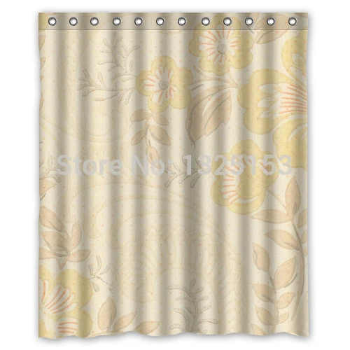 Custom Tan and Beige Pattern Shower Curtain 60 x 72 Inch Bathroom