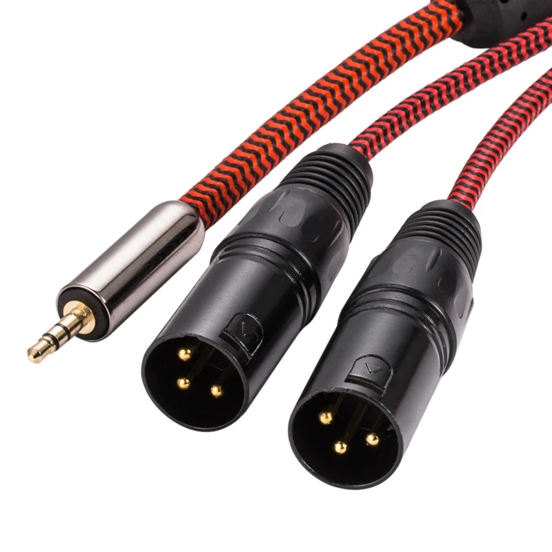  Hifi Audio Cable Mini Jack 3.5mm to 2 XLR 3 Pin PC Headphone Amplifier MP3 Mixing Console Dual XLR 