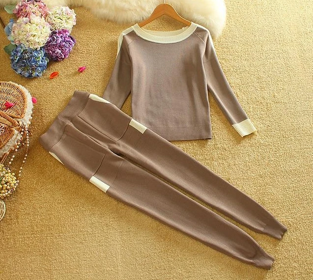Women's Tracksuit New Autumn Winter 2018 Fashion Clothes Sportsuit Woman Slim Sweater With Pants Suits Knitted Two Piece Set Women's Tracksuit New Autumn Winter 2018 Fashion Clothes Sportsuit Woman Slim Sweater With Pants Suits Knitted Two Piece Set