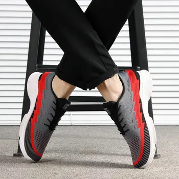 

QWEDF 2019 Mesh Shoes Men Sneakers Breathable Casual Shoes Basket Homme Comfortable Light Trainers Chaussures Pour Hommes B8-38