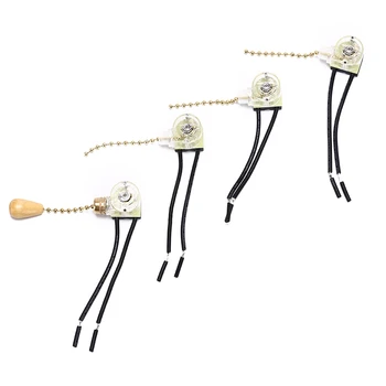 

4pcs/Lot Wall Light Pull Switch Home Ceiling Fan Lamp Universal Pull Chain Cord Switch Set Replacement Tools 125/250V