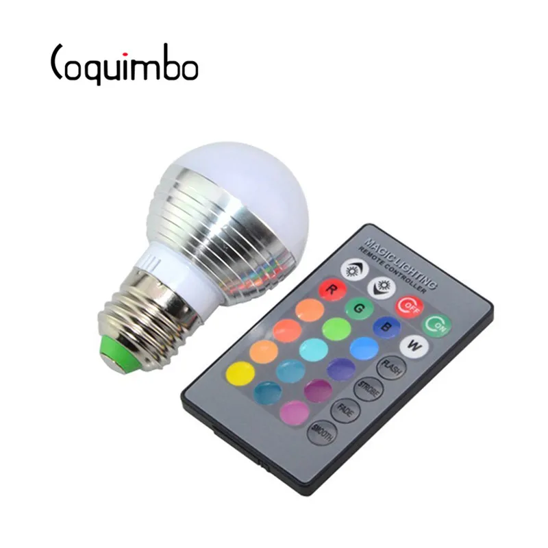 

Coquimbo LED Bulb Color Changing Light Bulb With Remote Control 16 Different Color 4 Modes RGB Retro LED Lamp E27/E14 85-265V
