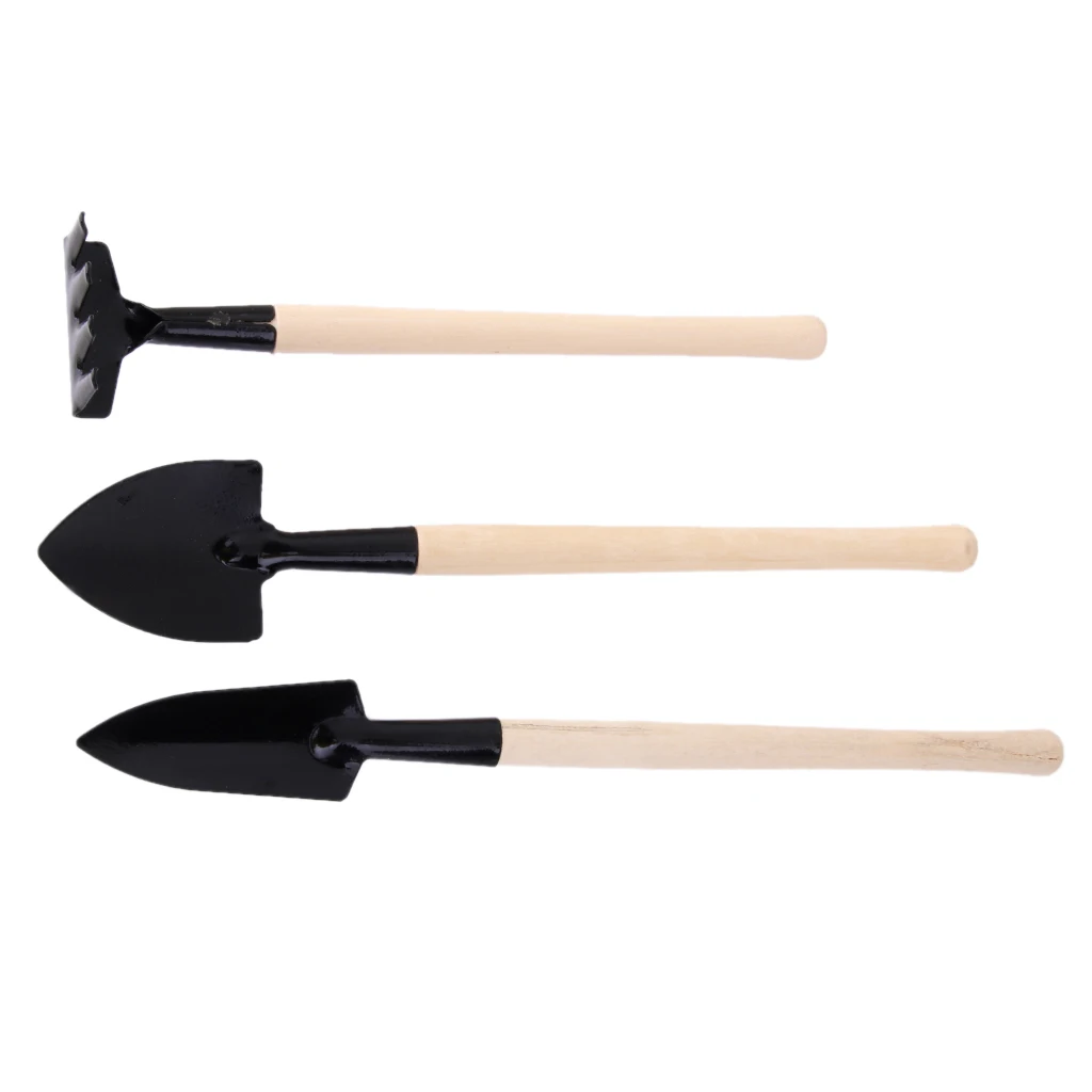 Sets Of 3pcs Kids Mini Garden Tools Shovel Rake Spade Beach Sandbox Toy DIY Flower Vegetable Planting Accessories