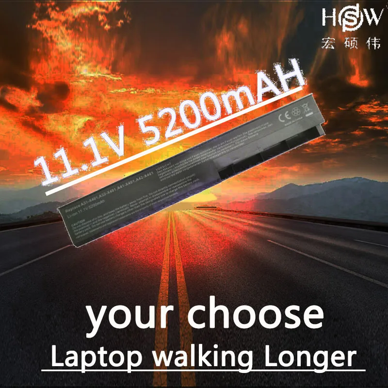 HSW 6 ячеек Аккумулятор для ноутбука ASUS A31-X401 A32-X401 A41-X401 X301 X301A X301U X401A X401U X501 X501A X501U bateria