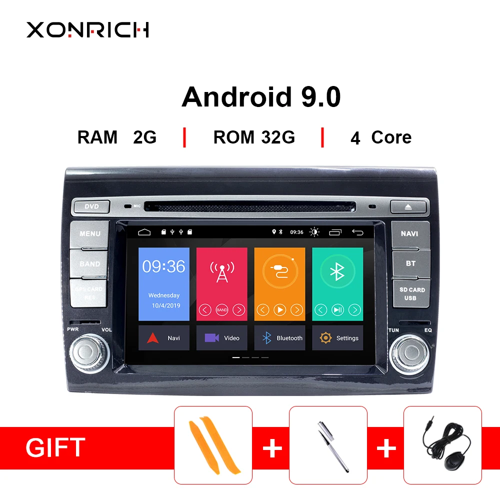 

Xonrich 2 Din Android 9.0 Car Multimedia player For Fiat/Bravo 2007 2008 2009 2010 2011 2012DVD Automotivo GPS Navigation Radio