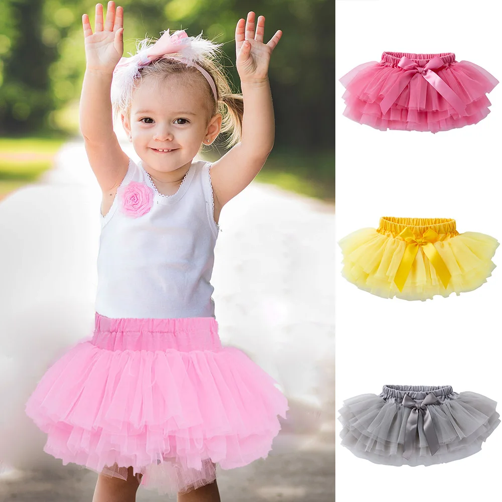 

Baby Girl Ruffle Bloomer Skirt Newborn Ball Gown Pettiskirt Toddler Christening Princess Bow Skirts Infant Party Wedding Clothes