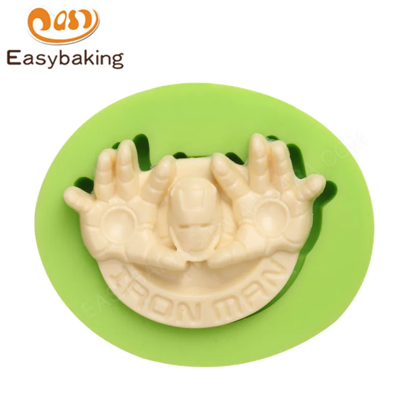 

Iron Man Shape Cupcake Decorating Silicone Mold Sugarcraft Fondant Soap Mould for Bread Dough Candy Clay