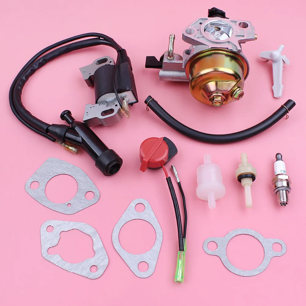 Carburetor Carb Ignition Coil For Honda GX390 13HP GX 390 Lawn Mower Engine Motor On off Stop Switch Fuel Joint Filter Kit Carburetor Carb Ignition Coil For Honda GX390 13HP GX 390 Lawn Mower Engine Motor On off Stop Switch Fuel Joint Filter Kit