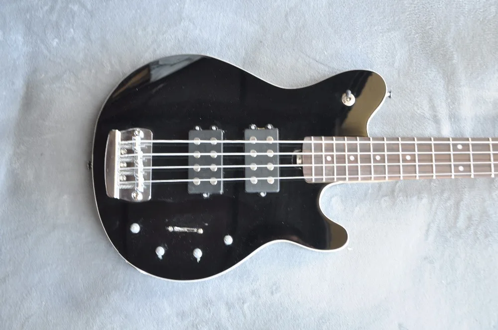 Заводской заказ 4 струны черный корпус для электрической бас-гитары с обвязкой тела, хромированная фурнитура, может быть настроен