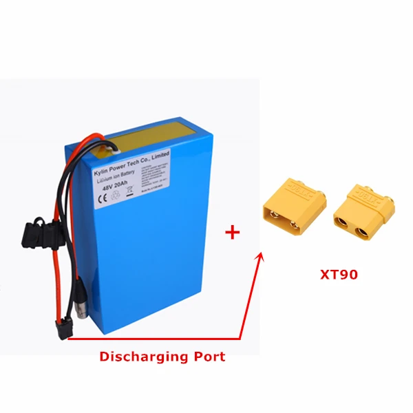 48 В 20AH литий-ионный Электрический скутер велосипед батарея для Li-ion Ebike 750 Вт 1000 Вт велосипедный мотор& 30A BMS 54,6 в 2A зарядное устройство - Цвет: XT90Port