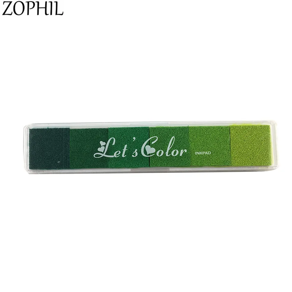 ZOPHIL 6в1 отпечаток пальца чернил Pad градиент цвета штампованная для скрапбукинга