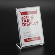 6*9 см вертикальная прозрачная акриловая магнитная стойка-держатель этикеток L форма плакат баннер меню список Рамка Реклама черный знак дисплей