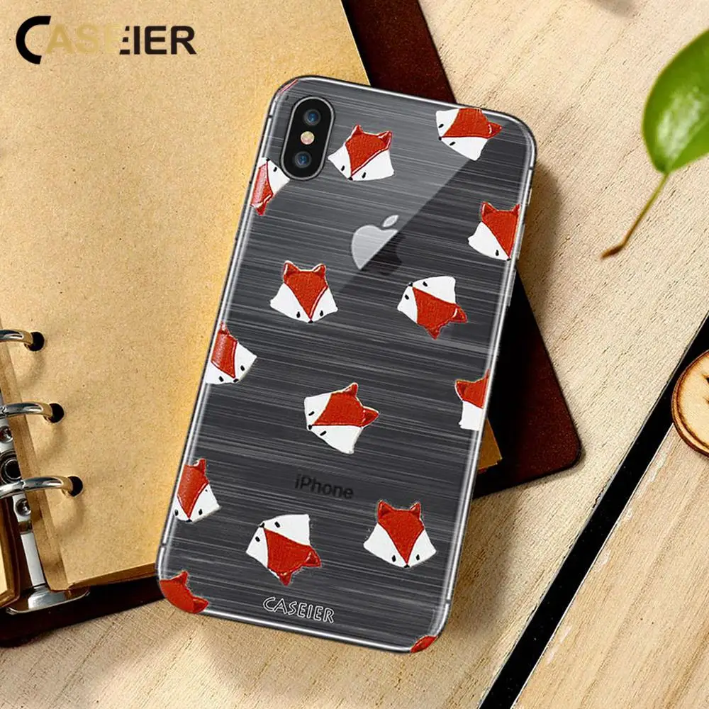 

CASEIER 3D Emboss Autumn Soft Phone Case For iPhone 7 8 Plus Silicone Patterned Cases For iPhone 6 6s Plus X Cute Funda Capinha