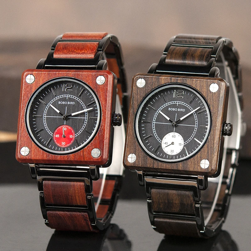 Бобо птица Топ Роскошные Деревянные часы для мужчин кварцевые наручные часы дизайн лучший подарок relogio masculino в подарочной коробке L-R14