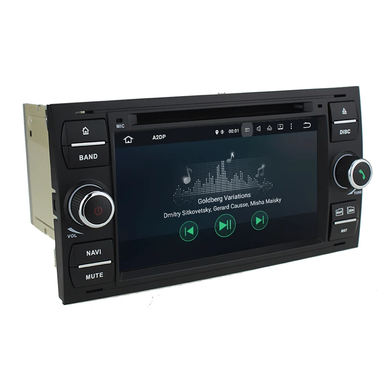 Excellent HIFIF 1024*600 2 Din Android 7.1 Quad Core Car DVD Player GPS Navigation WIFI for FORD S-Max Kuga Fusion Transit Fiesta Focus II 5
