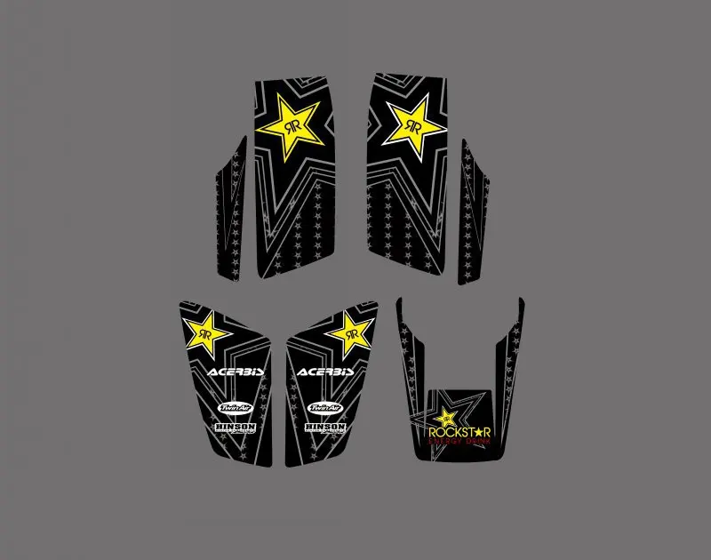 0332 черная звезда стиль ROCKSTAR наклейки графические наборы для воина 350 ATV