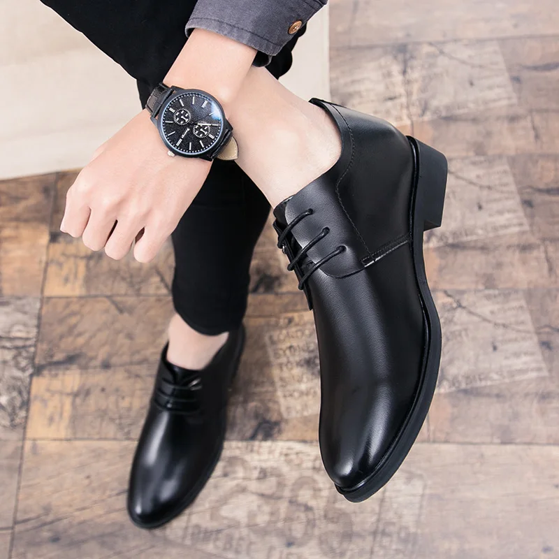 Men's Quality Leather Shoes Social Top Head Leather Autumn Office Shoes lace up Soft Man Dress business wedding party Shoes l5 Men's Quality Leather Shoes Social Top Head Leather Autumn Office Shoes lace up Soft Man Dress business wedding party Shoes l5