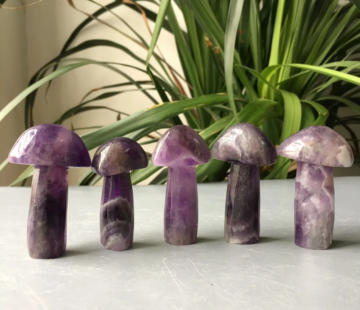 

1pcs Wholesale Manual sculpture Natural Dream amethyst small mushroom