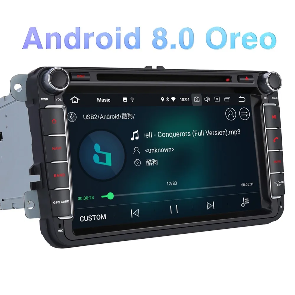 Best Pumpkin 2 Din 8" Car Multimedia Player Android 8.0 GPS Autoradio Fast Boot Stereo For Volkswagen/Golf/Skoda Wifi 4G FM Radio 0