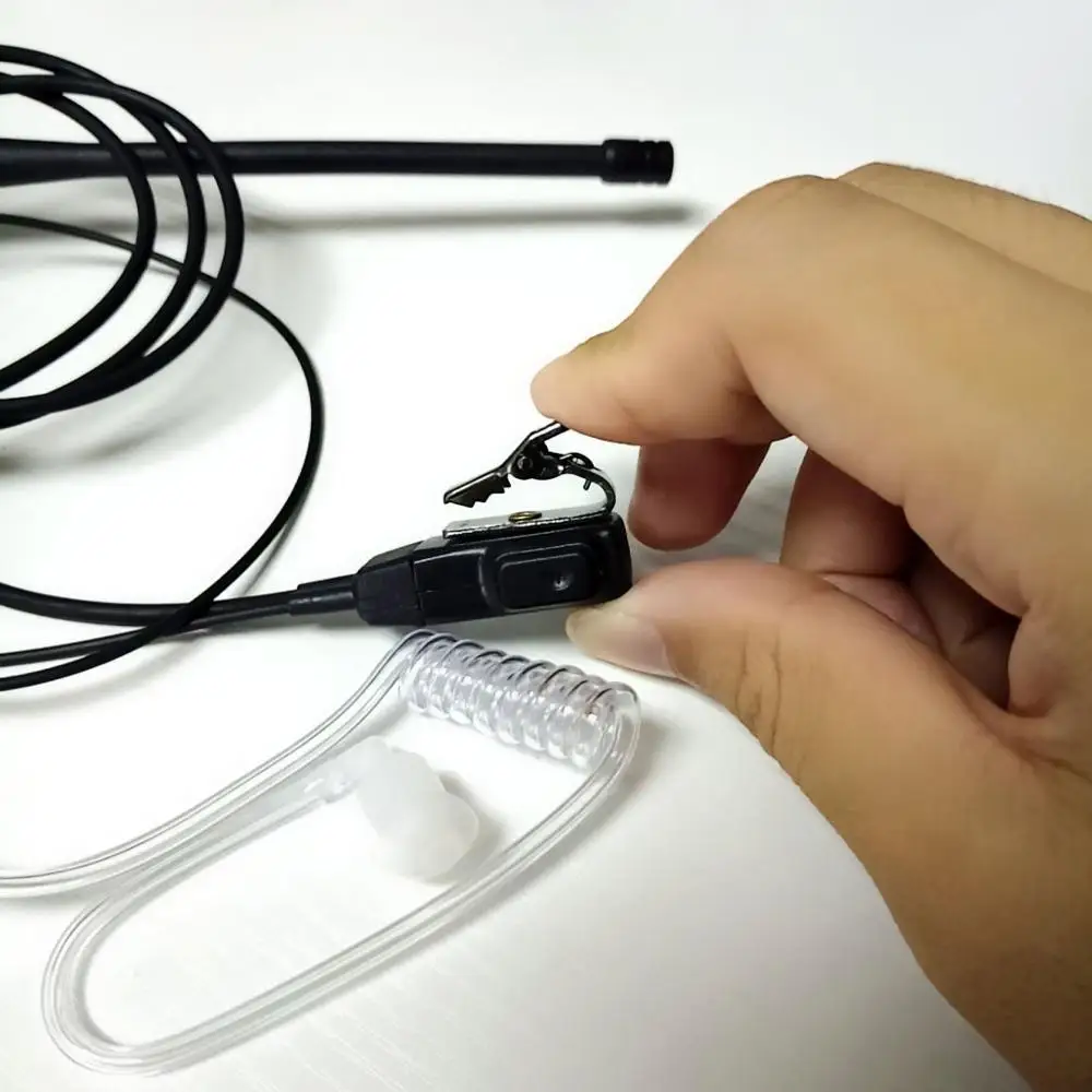 Cena 5 sztuk akustyczna zestaw słuchawkowy dla Walkie Talkie radia Baofeng Port K słuchawki PTT z mikrofonem do UV 5R 888 s osłona słuchawki douszne