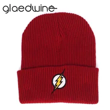 Glaedwine Flash Hero Barry Allen, зимняя шапка с вышивкой для мужчин и женщин, мягкая однотонная шапочка в стиле хип-хоп, теплая вязаная шапка, шапка для папы