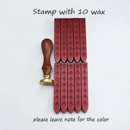 Цветочная Персонализированная восковая печать с инициалами штамп/персонализированное приглашение на свадьбу/восковая запечатка/индивидуальная восковая печать подарки, лучшие подарки для пары - Цвет: stamp with 10 waxes