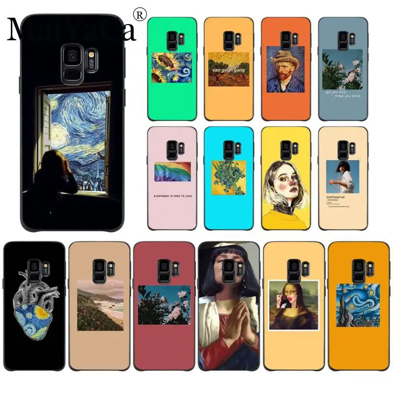 

Great art aesthetic van Gogh Mona Lisa Coque Shell Phone Case for samsung galaxy s8 s9 s10 plus s7 note5 note8 note9 Cover