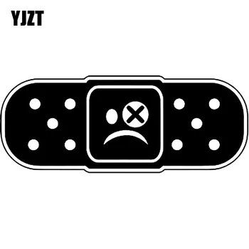 

YJZT 14*5.5CM Fun BAND AID JDM Decal Car Sticker Black/Silver Vinyl Accessories S8-1436