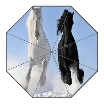 

Horse Umbrella Custom Printing Foldable Sun Rain Travel Umbrella Non-Automatic Decorative High-Quality Umbrella