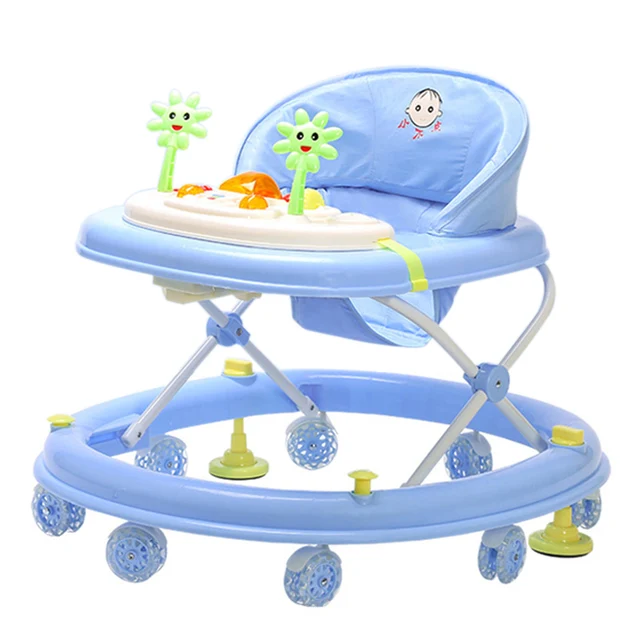 Newly Baby Walker with Wheels Toddler Safety Anti Rollover Seat Music
