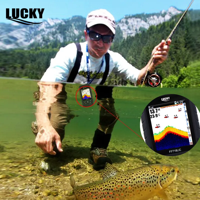 LUCKY FF718LiCD T 2 8 "цветной ЖК Портативный рыболокатор 200 кГц/83 кГц двойная частота