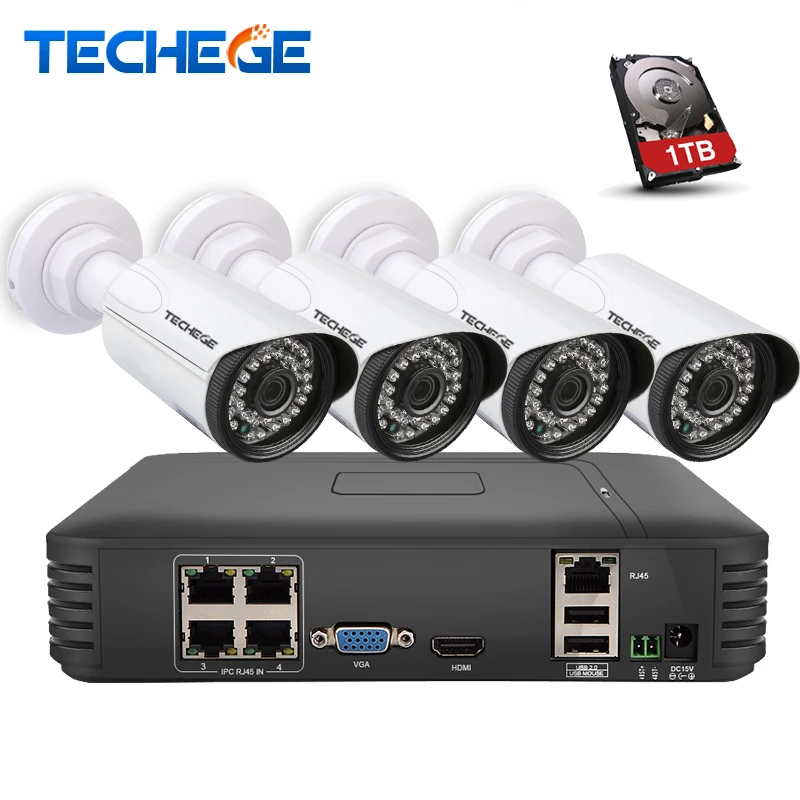 imágenes para Techege 4CH 1080 P POE NVR HDMI 2.0MP 1.3MP IP 1.0MP cámara Impermeable Al Aire Libre 720 P 960 P 1080 P Cámara ip Sistema de Vigilancia Kit imágenes para Techege 4CH 1080 P POE NVR HDMI 2.0MP 1.3MP IP 1.0MP cámara Impermeable Al Aire Libre 720 P 960 P 1080 P Cámara ip Sistema de Vigilancia Kit