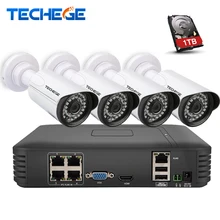 Techege 4CH 1080P POE NVR HDMI 2.0MP 1.3MP 1.0MP IP camera Waterproof Outdoor 720P 960P 1080P ip Camera System Surveillance Kit