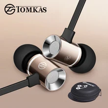 TOMKAS Wired Earphone for iPhone Samsung Xiaomi Phone In Ear Stereo Sound Noise Canceling with Microphone