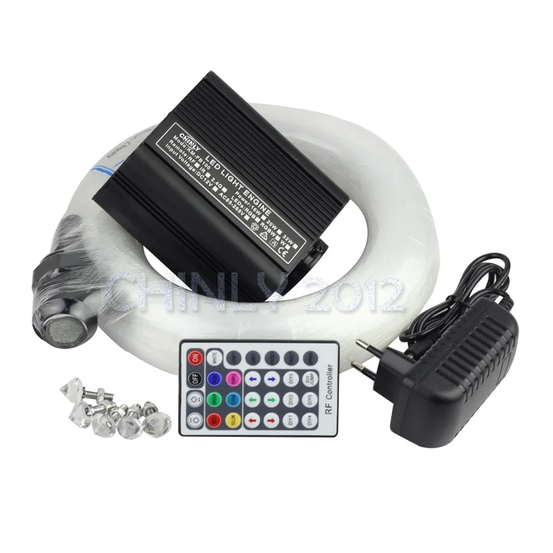 16W 28key RF remote RGBWLED Fiber Optic Star Ceiling Light Kit 0.75mm(50pcs*2m+50pcs*3m+50pcs*4m+50pcs*5m)+Crystal 50pcs fzt853 fzt853ta