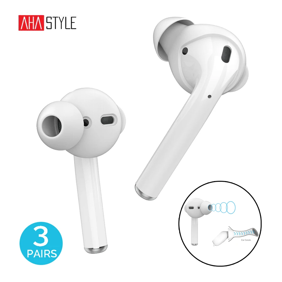 AhaStyle 3 пары силиконовых чехлов для наушников чехол Apple AirPods искусственное