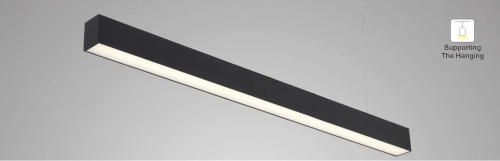 

1.8m/pcs 12pcs/lot black housing aluminum profile led linear light with dimmable driver 0-10V suspended cable