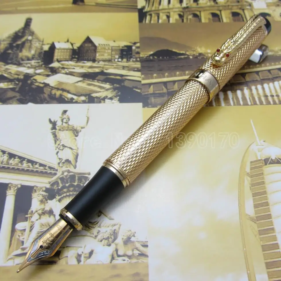 JINHAO K600 гравировка Дракон и клипса с драконом перьевая ручка металлическая подарочная ручка чернильная ручка
