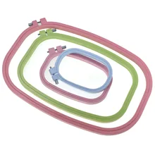 Accesorios de costura a mano de círculo cuadrado, Kit de costura de cinta de punto de cruz, Color aleatorio, herramienta elástica bordada ajustable, 1 ud.