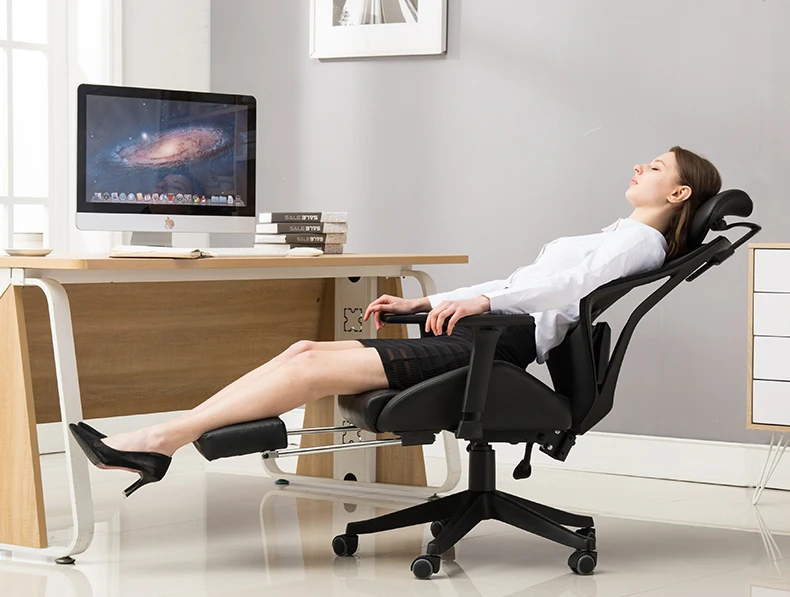 Сиеста Лежащего Компьютерные сиденье сняты с подставка для ног офисные кресла многофункциональный поворотный кресла Эргономика